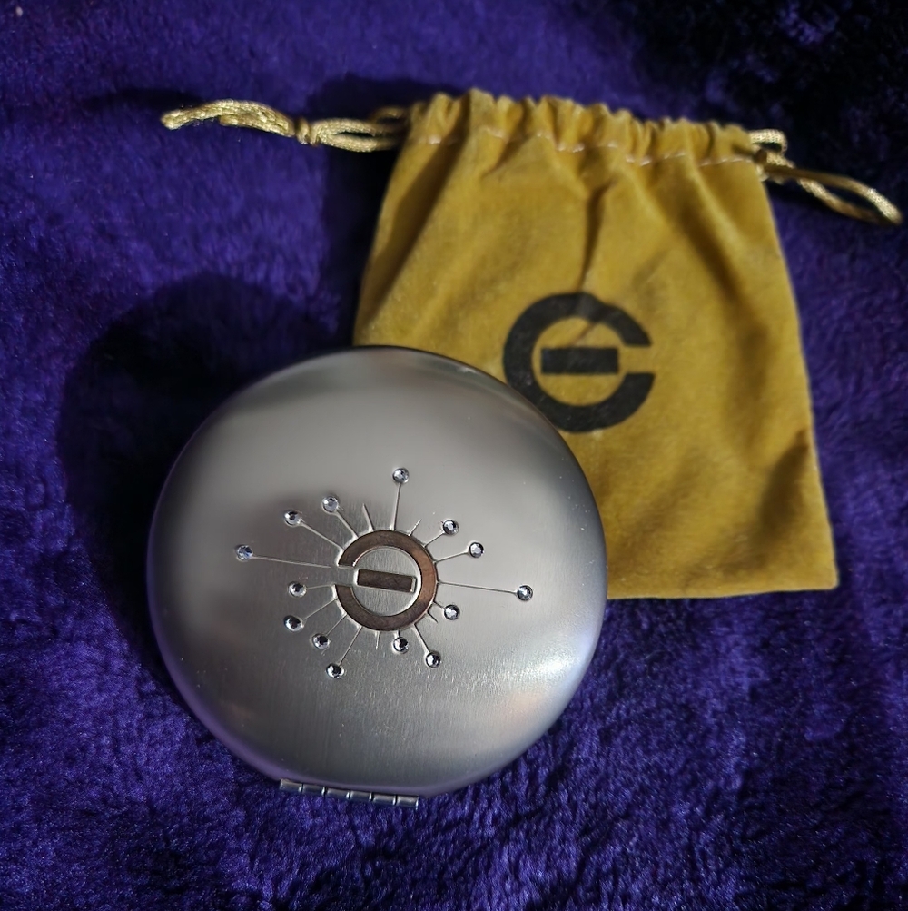 2/$30 Vtg  Mirror Compact with Crystal Accents